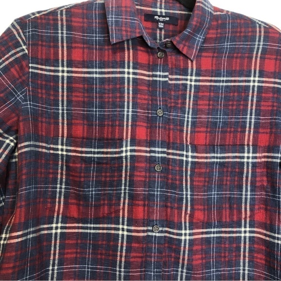 Madewell Flannel Oversized Boyshirt Button Up in Bainbridge Plaid, size XXS - Picture 4 of 12